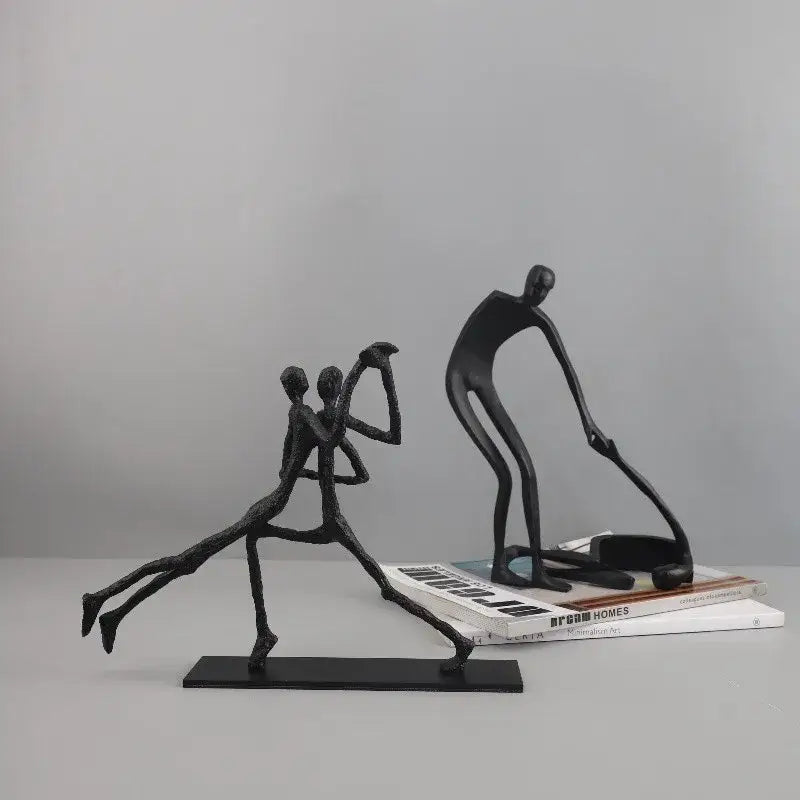 Black Geometric Couple Sculpture