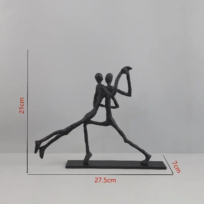 Black Geometric Couple Sculpture