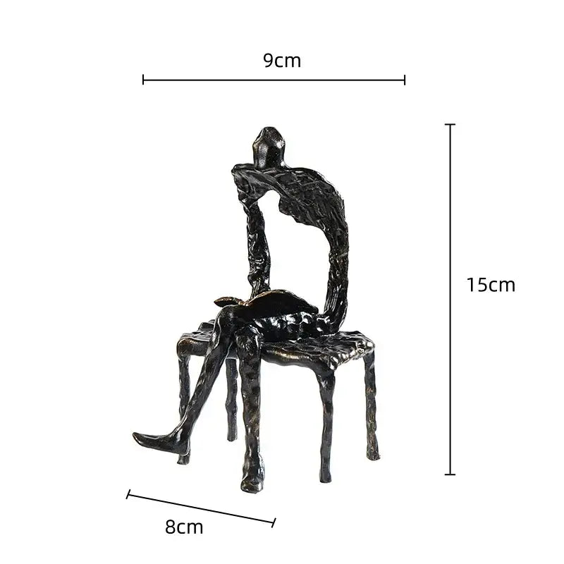 Black Gold Gymnast Sculpture