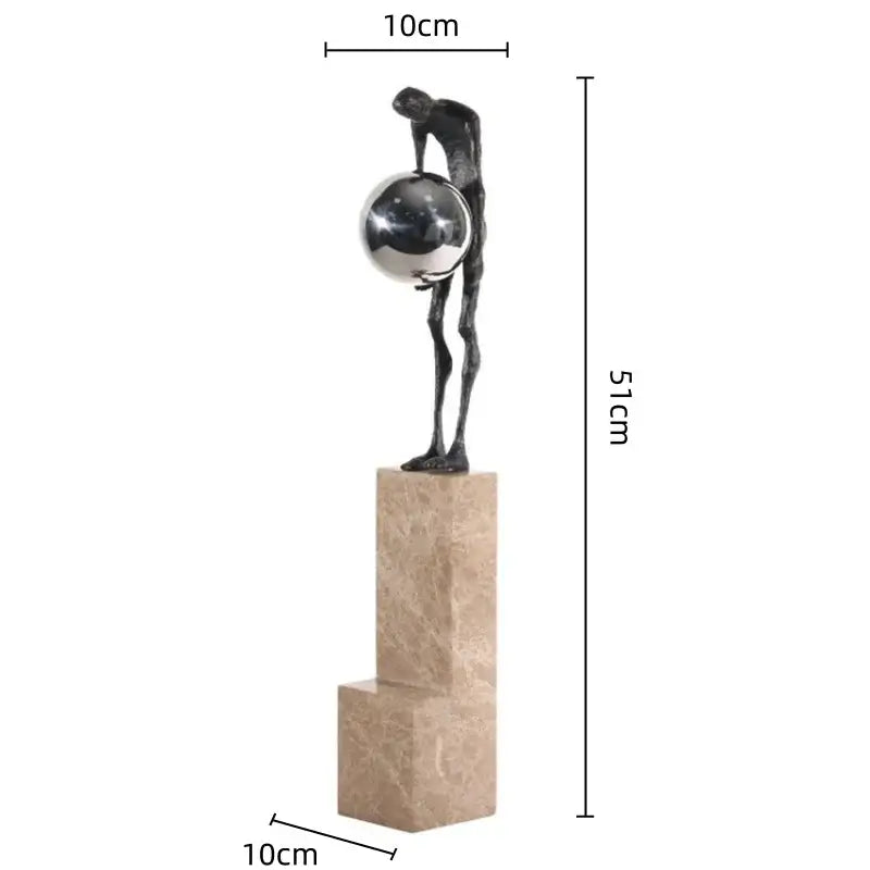 Black Gold Gymnast Sculpture
