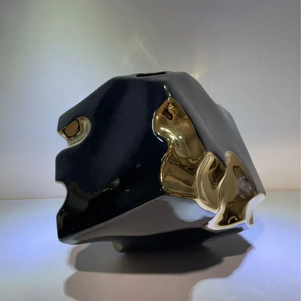 Black Gold Ceramic Vase