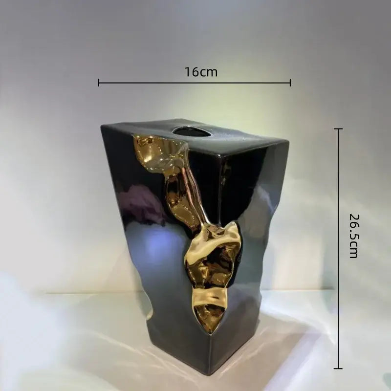 Black Gold Ceramic Vase