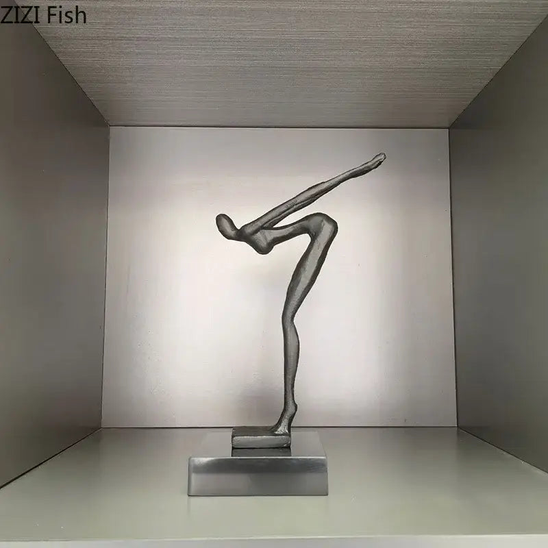 Abstract Metal Gymnast Statue