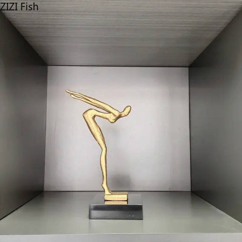 Abstract Metal Gymnast Statue