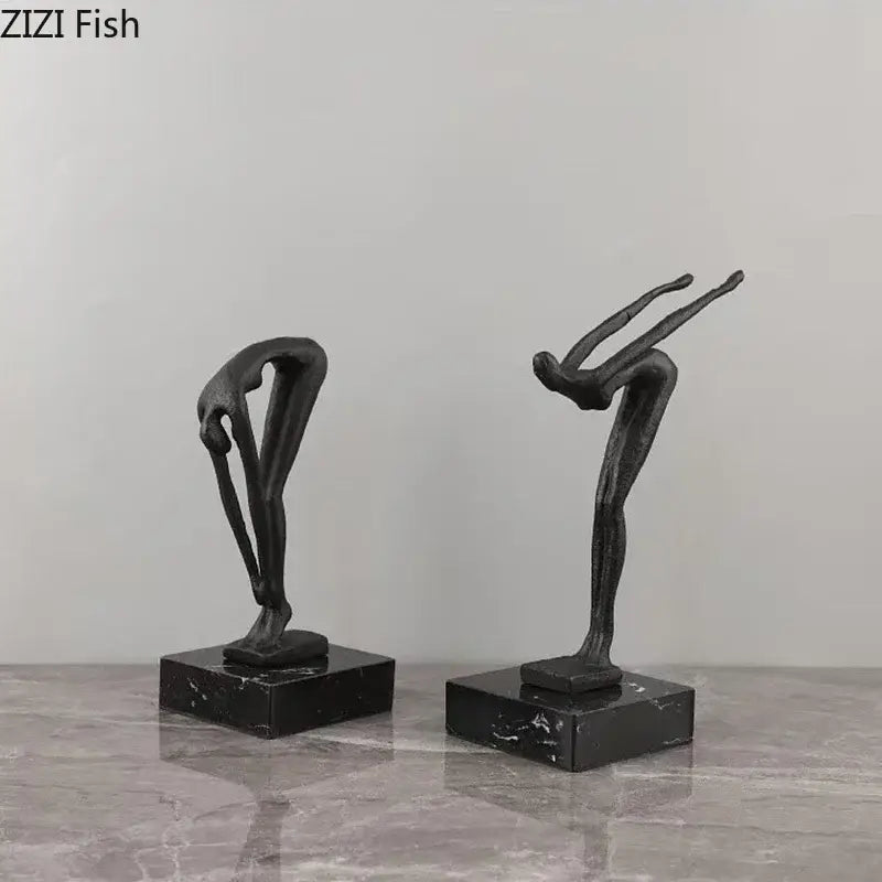 Abstract Metal Gymnast Statue
