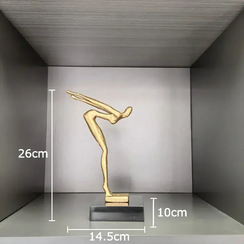 Abstract Metal Gymnast Statue