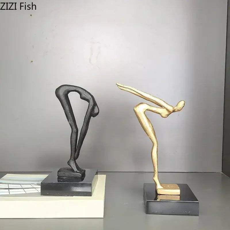 Abstract Metal Gymnast Statue