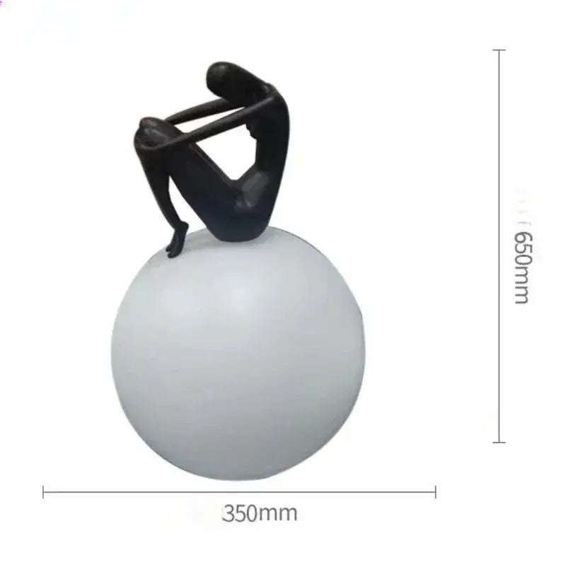 Black Red Resin Lamp