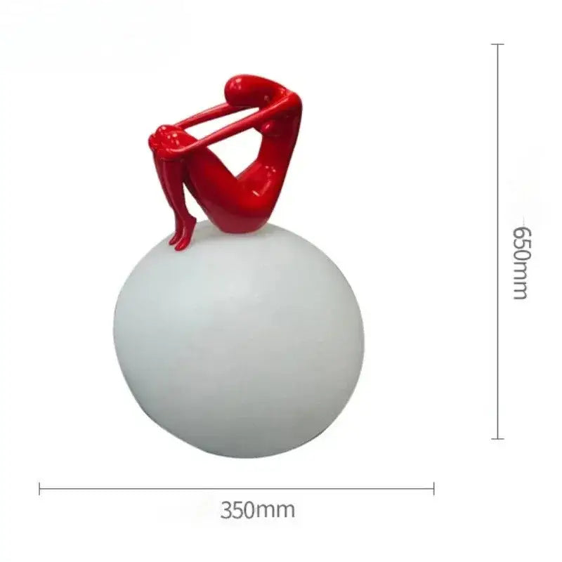 Black Red Resin Lamp