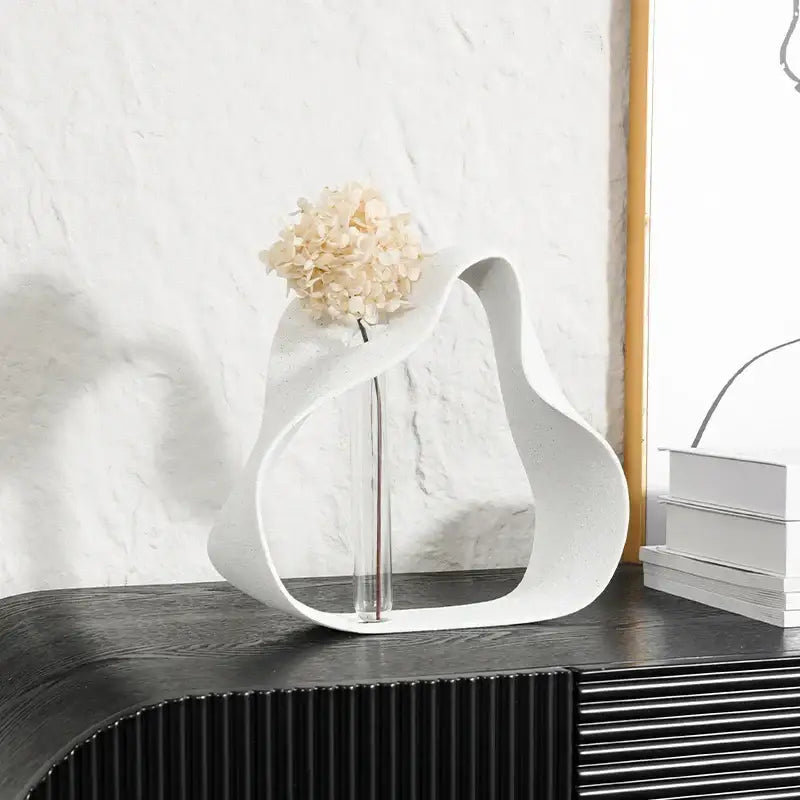 White Resin Ring Sculpture
