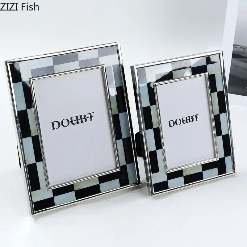 Black Silver Checkered Frame