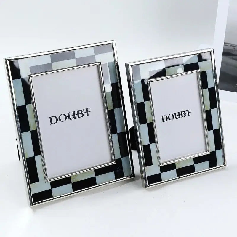 Black Silver Checkered Frame