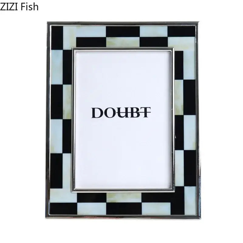 Black Silver Checkered Frame