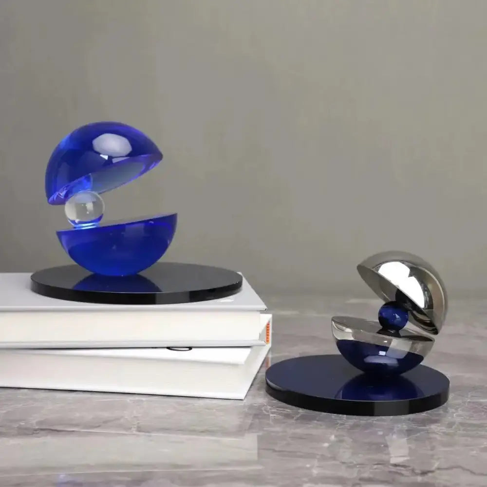 Blue Silver Semi-Circle Ornaments