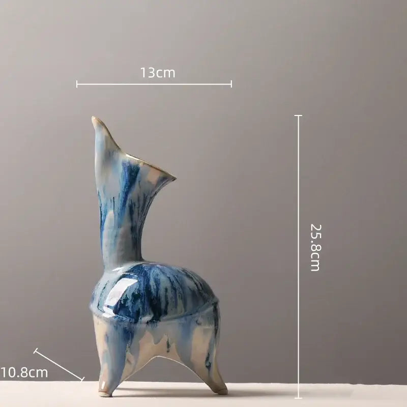 Blue White Ink Pattern Vase