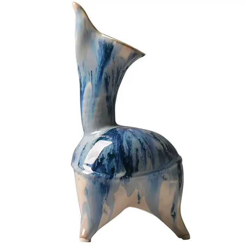 Blue White Ink Pattern Vase