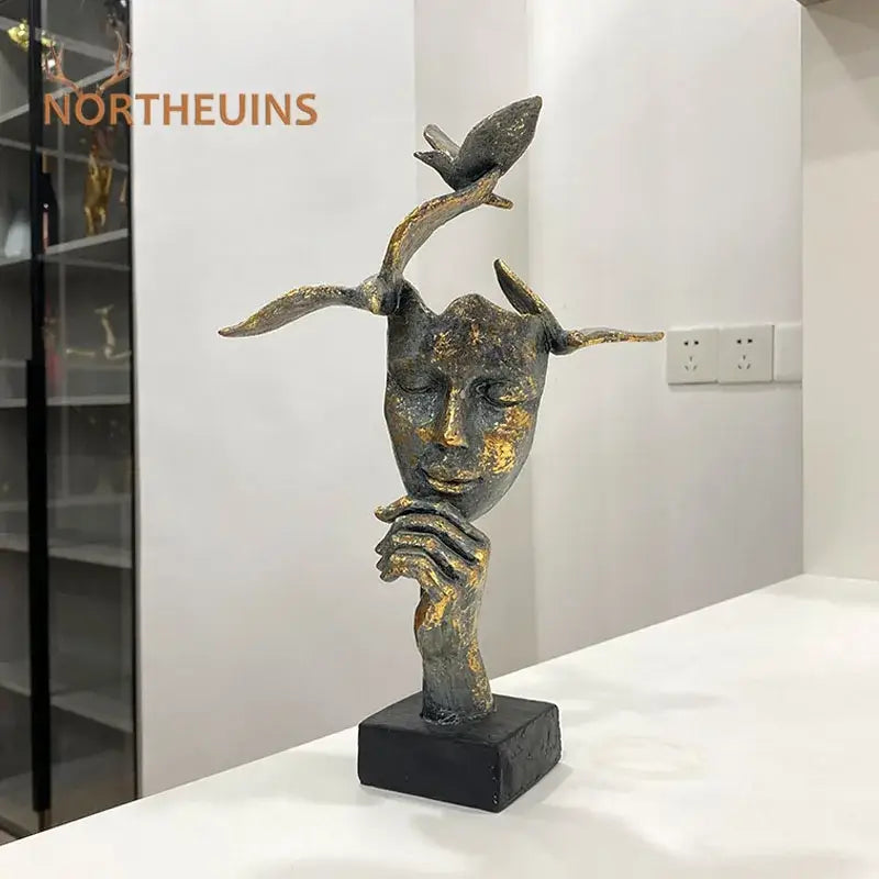 Bronze Gold Bird Figurine