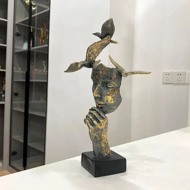 Bronze Gold Bird Figurine