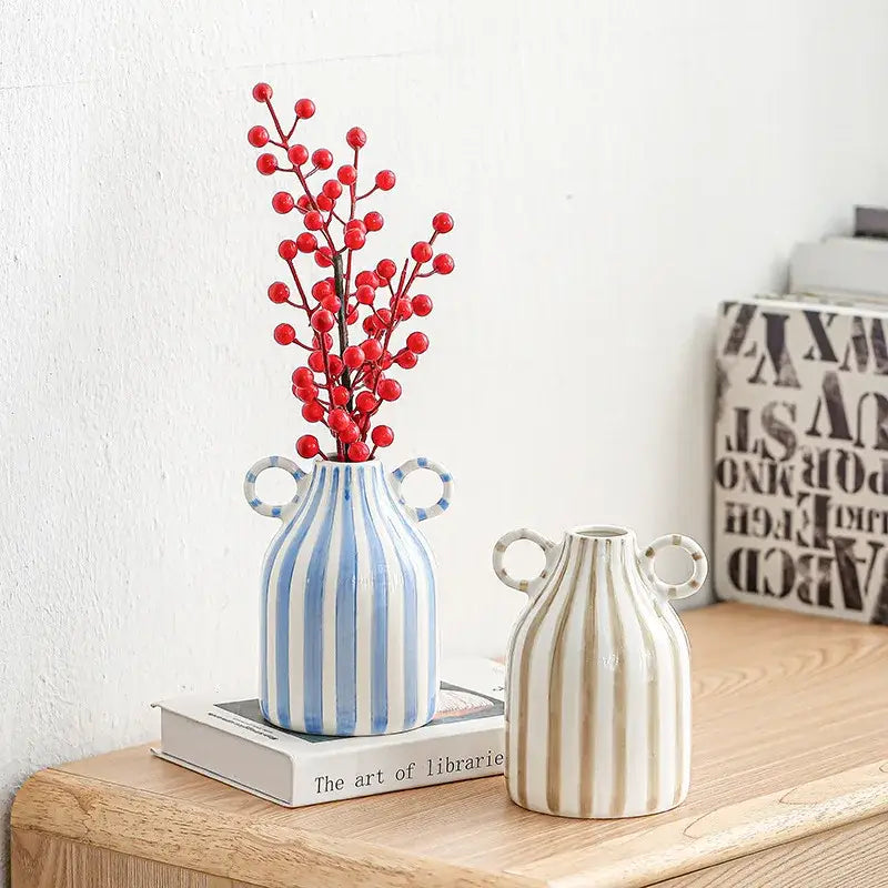 Striped Ceramic Hydroponic Vase
