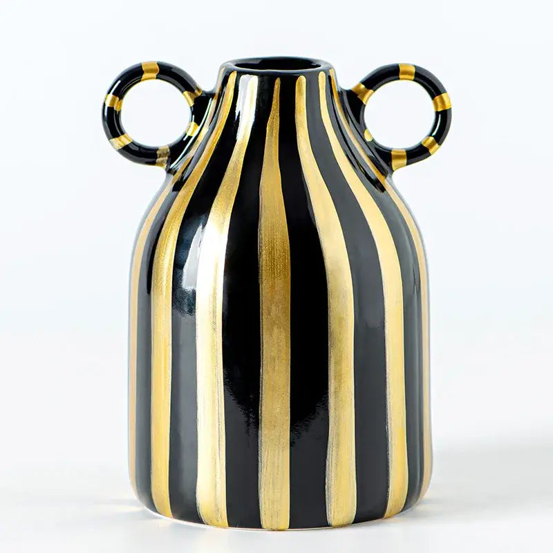 Striped Ceramic Hydroponic Vase