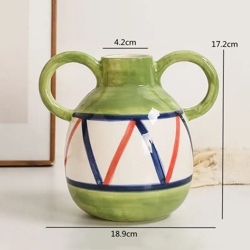 Striped Ceramic Hydroponic Vase