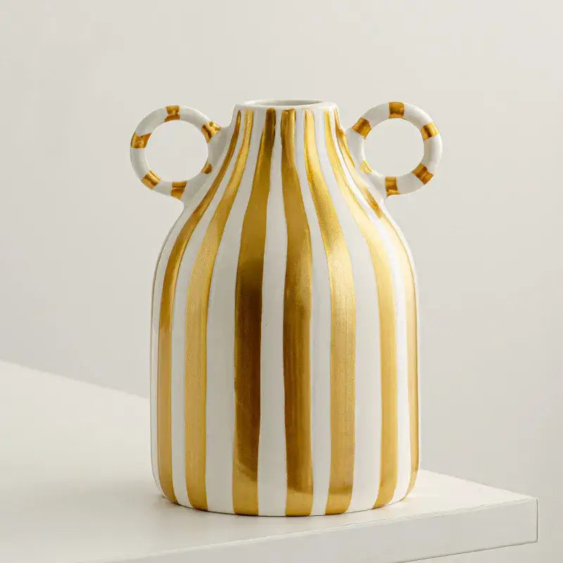 Striped Ceramic Hydroponic Vase