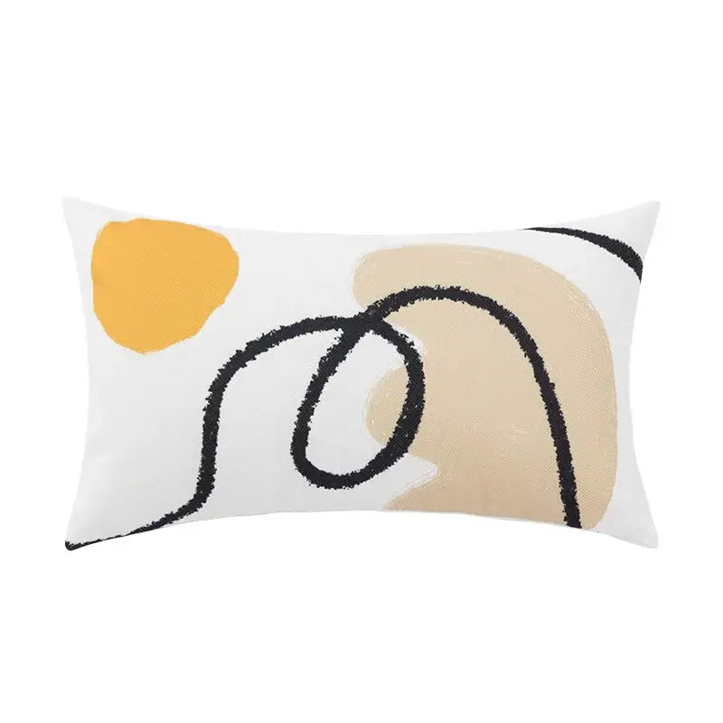 White and Black Geometric Pillow Cover