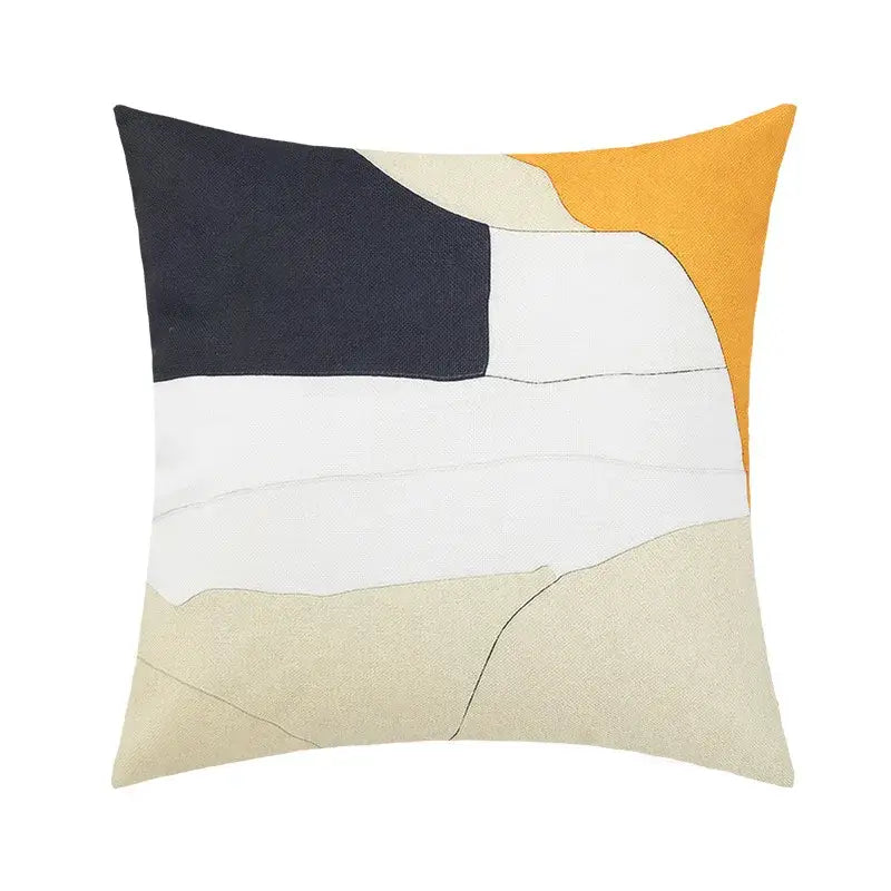 White and Black Geometric Pillow Cover