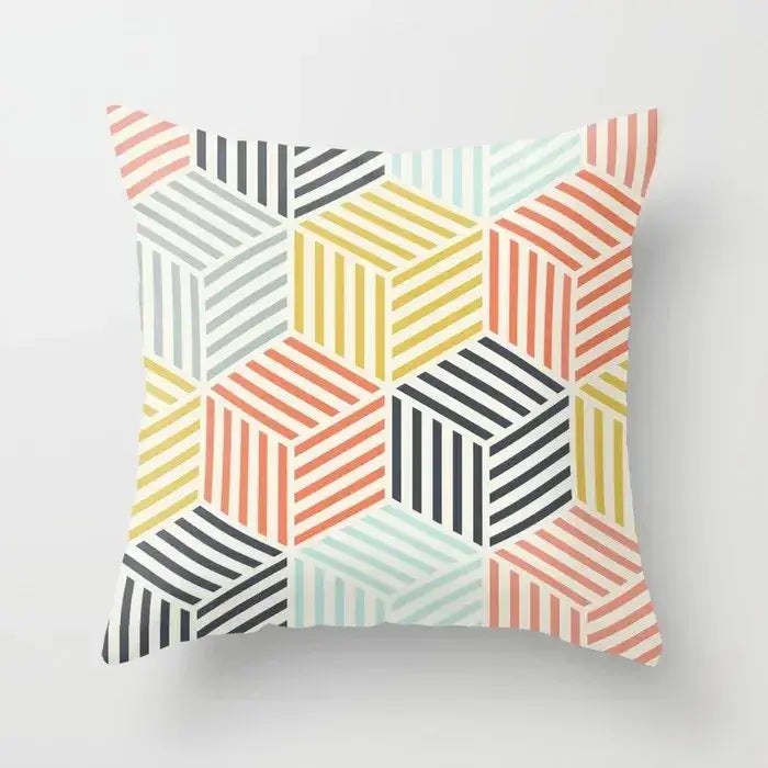 Geometric Stitch Pillow Cover