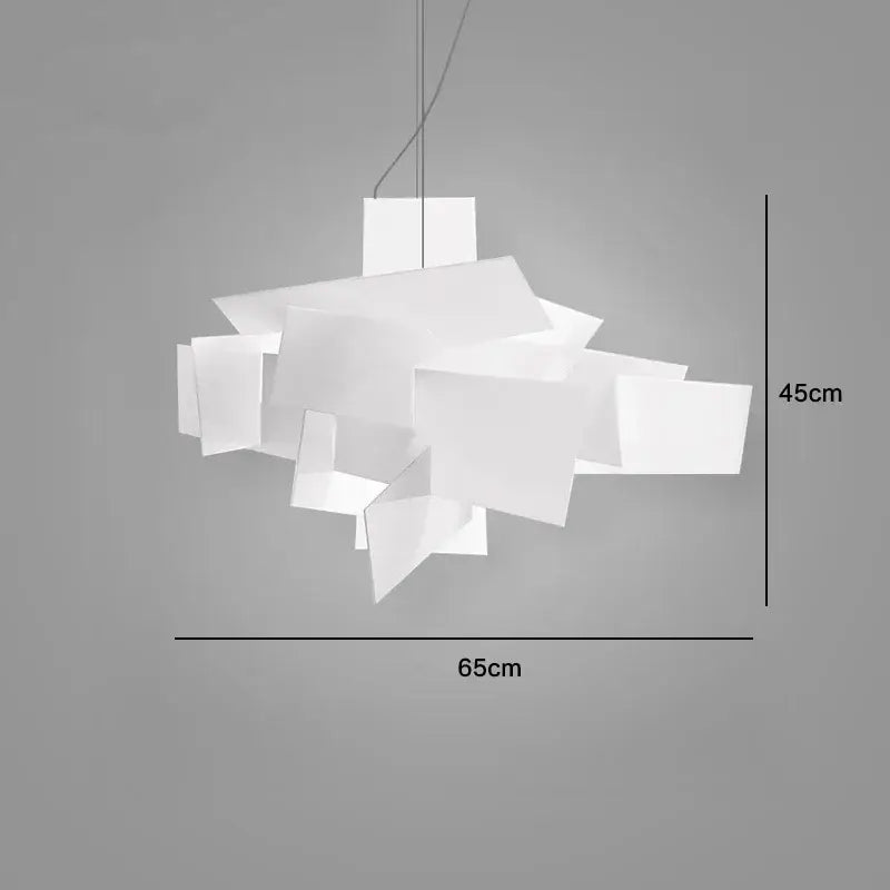 White and Gold Geometric Pendant Lamp for Living Room