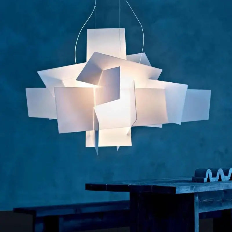 White and Gold Geometric Pendant Lamp for Living Room