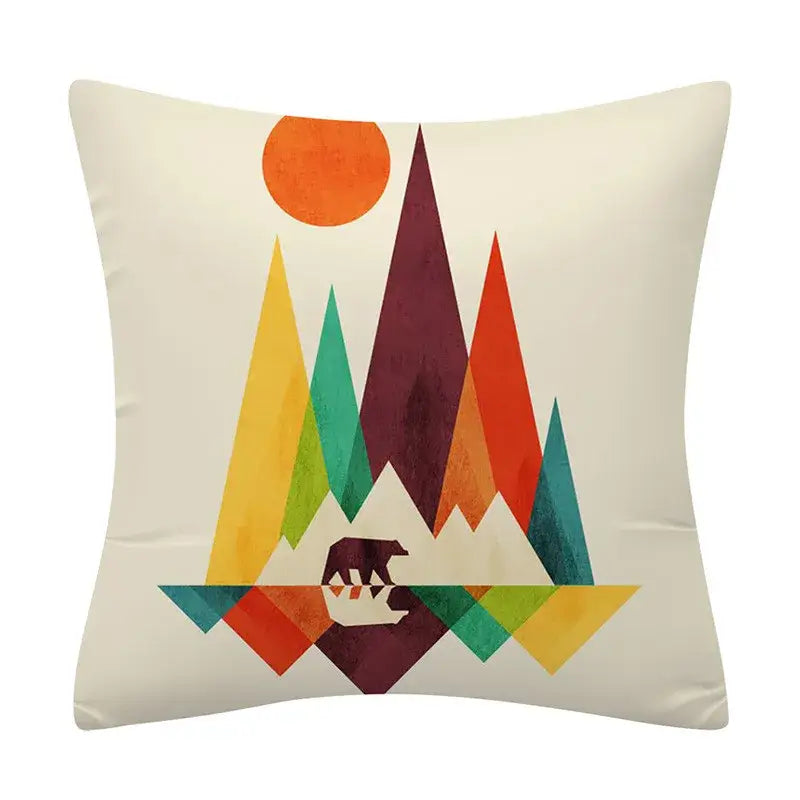 Polyester Geometric Cushion Cover