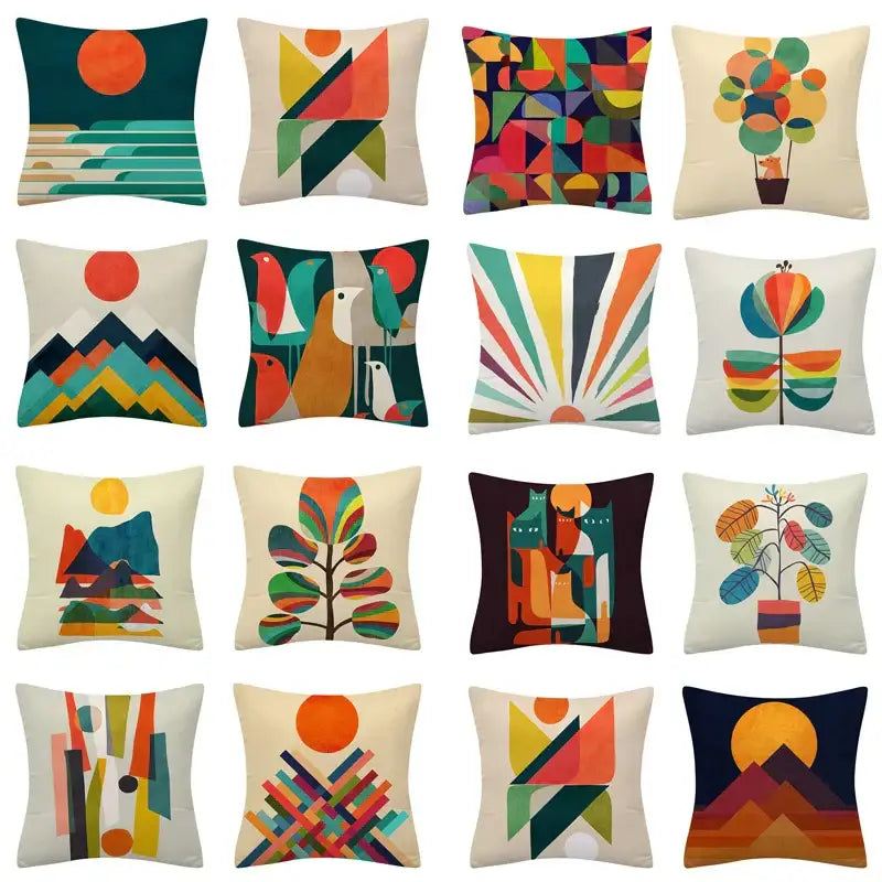 Polyester Geometric Cushion Cover