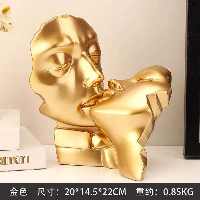 Gold Couple Abstract Sculpture