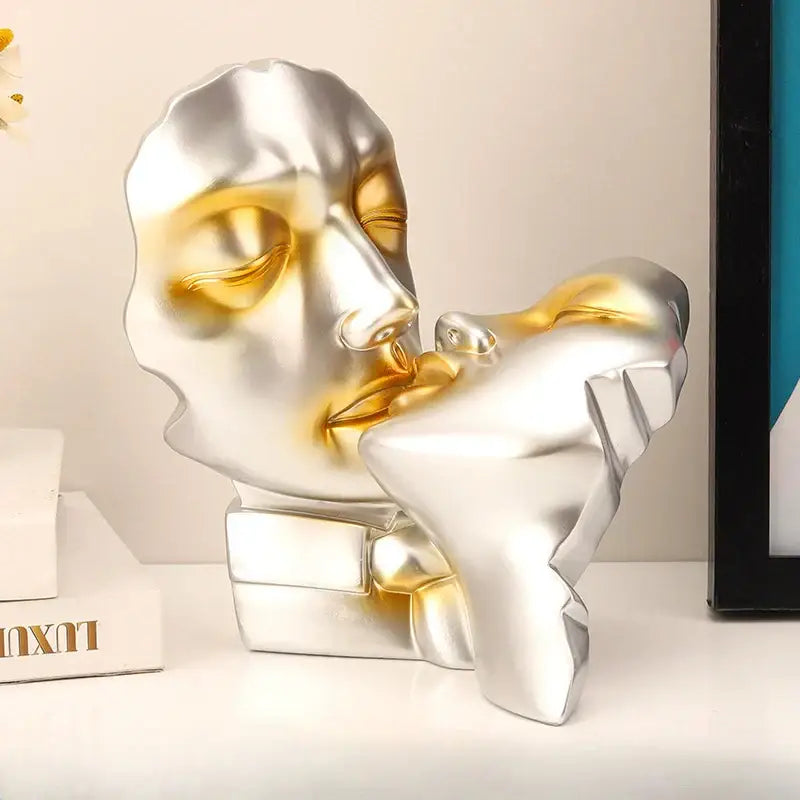 Gold Couple Abstract Sculpture