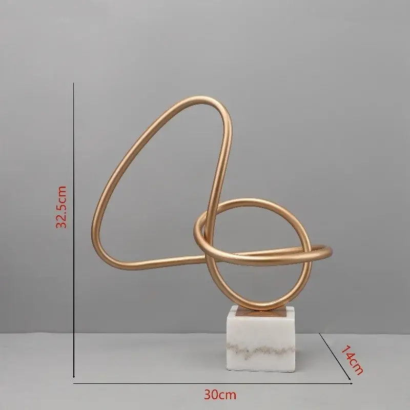 Gold Marble Geometric Sculpture