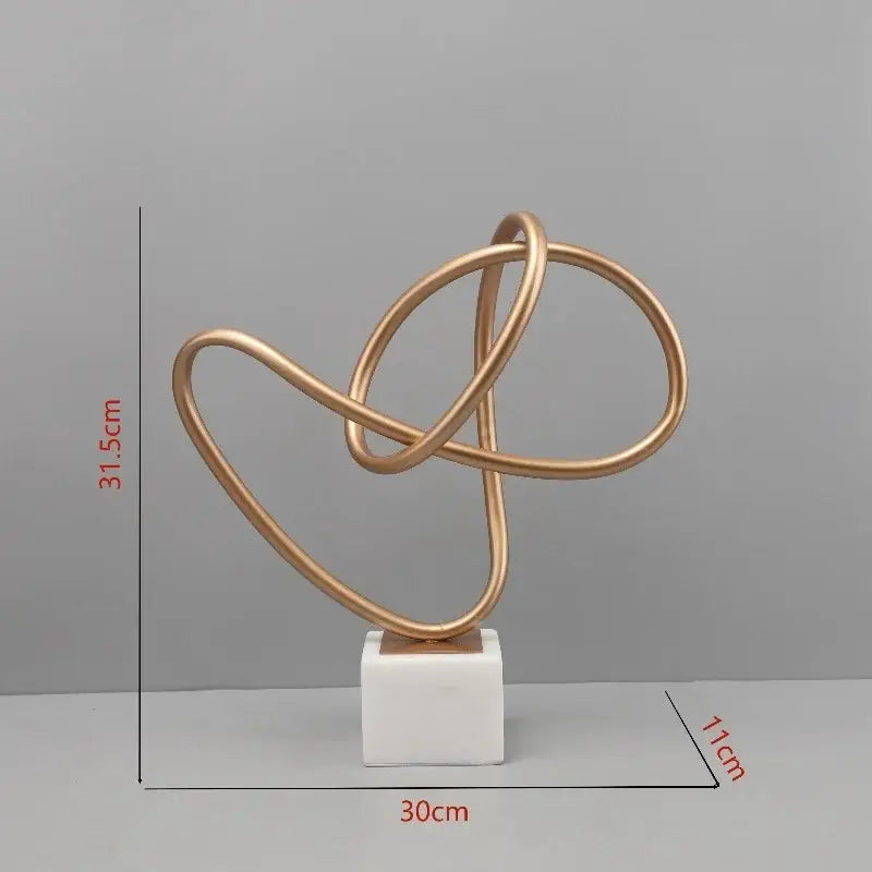 Gold Marble Geometric Sculpture