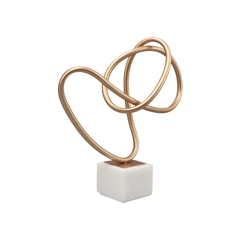 Gold Marble Geometric Sculpture