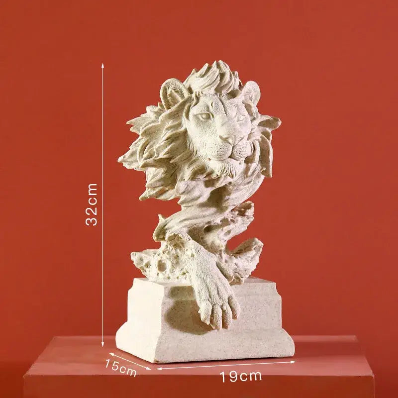 Gold Lion Resin Sculpture