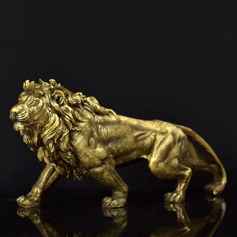 Gold Lion Crown Statue