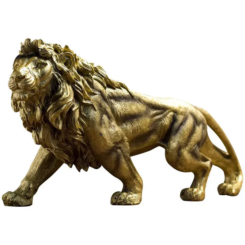 Gold Lion Crown Statue