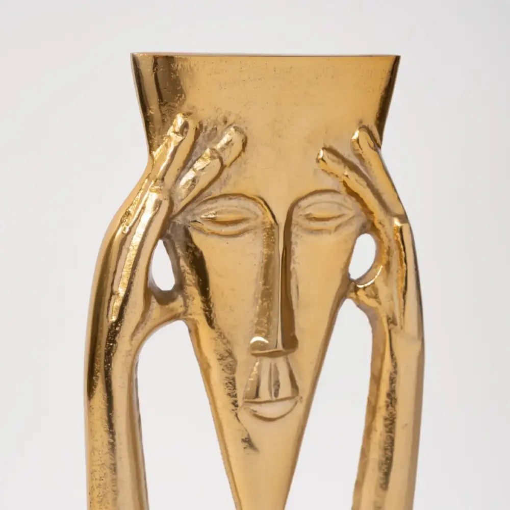 Gold Masked Figure Sculpture