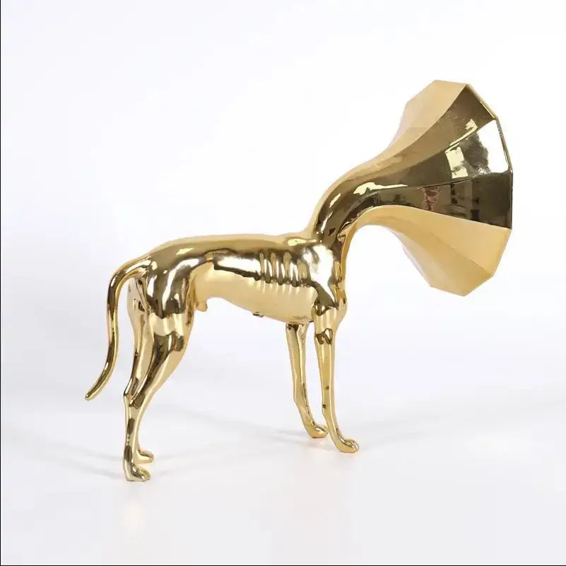 Gold Trumpet Dog Sculpture