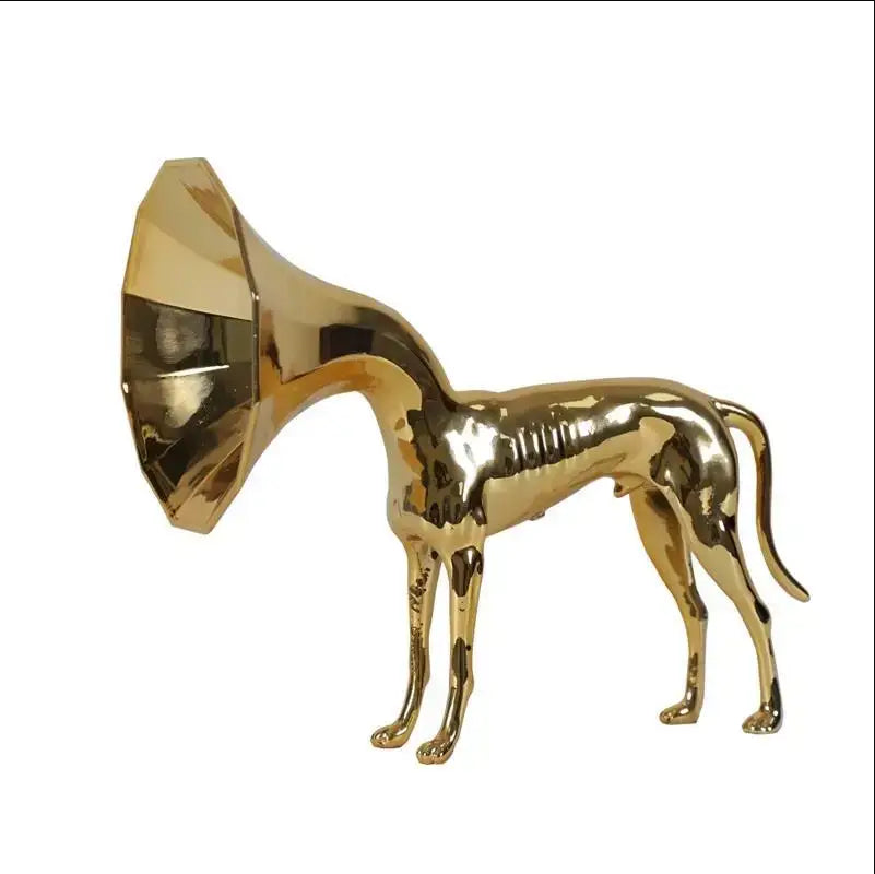 Gold Trumpet Dog Sculpture
