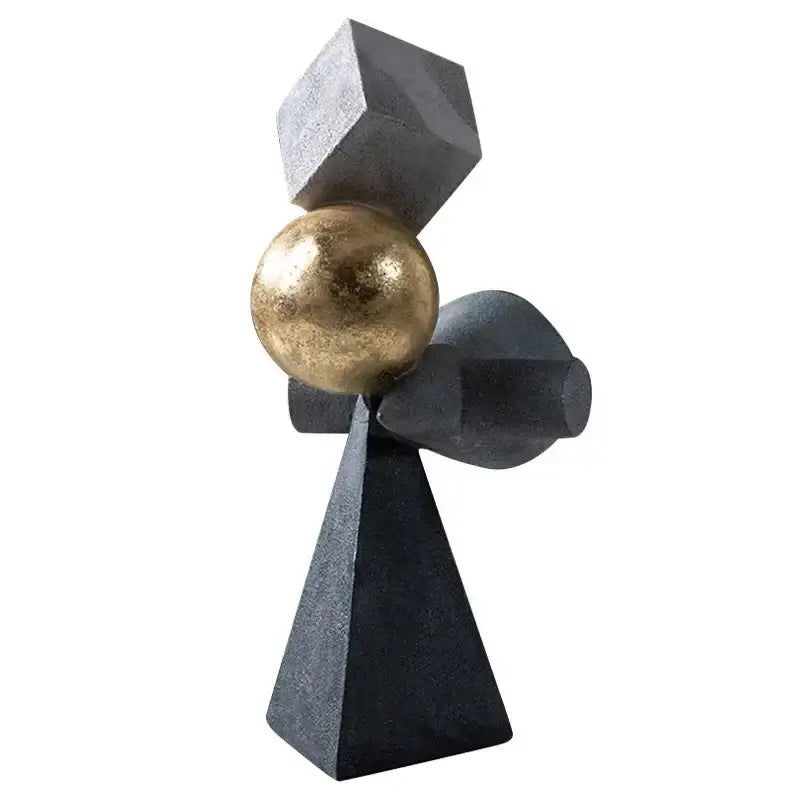 Gray Gold Ball Sculpture
