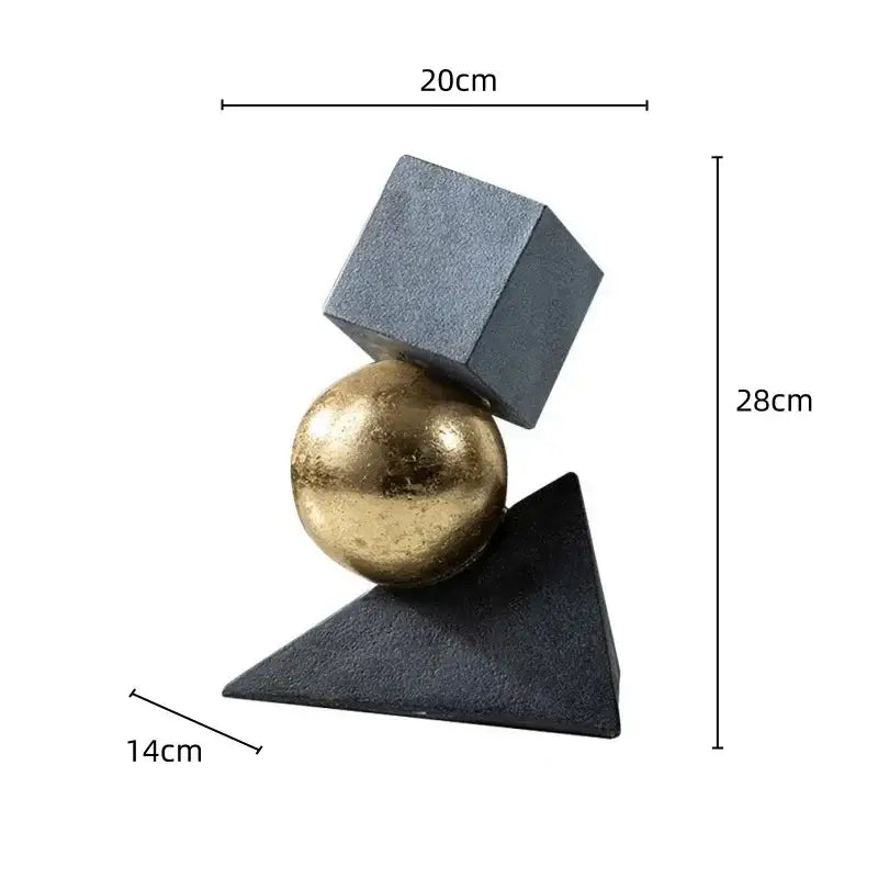 Gray Gold Ball Sculpture