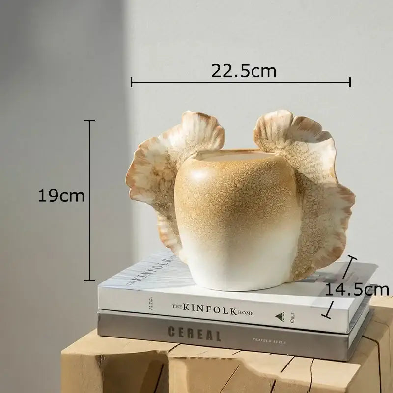 Gray Orange Butterfly Vase