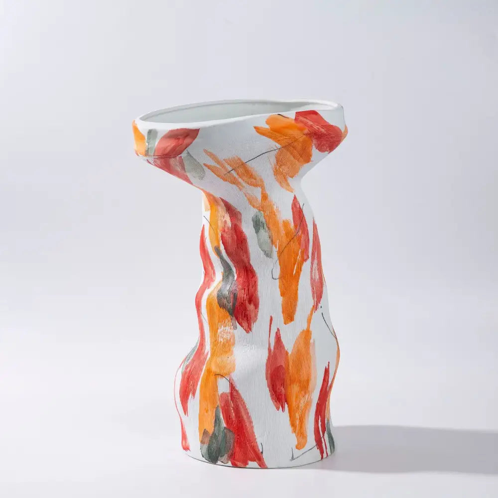 Orange Red Ceramic Vases