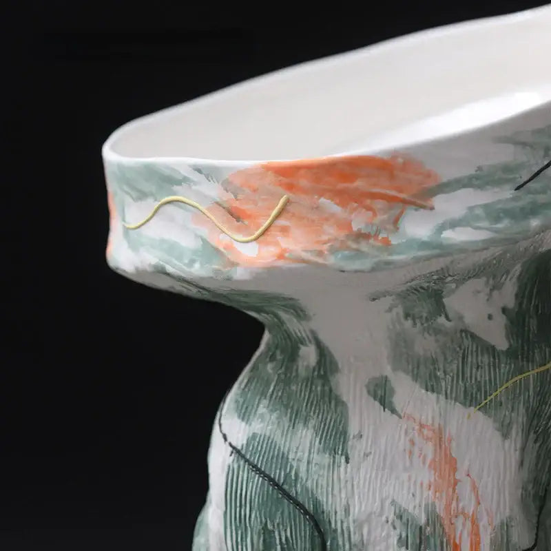 Green Orange Ceramic Vases