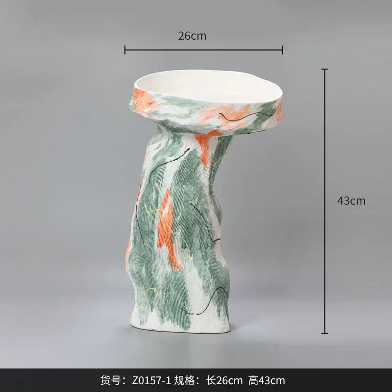 Green Orange Ceramic Vases